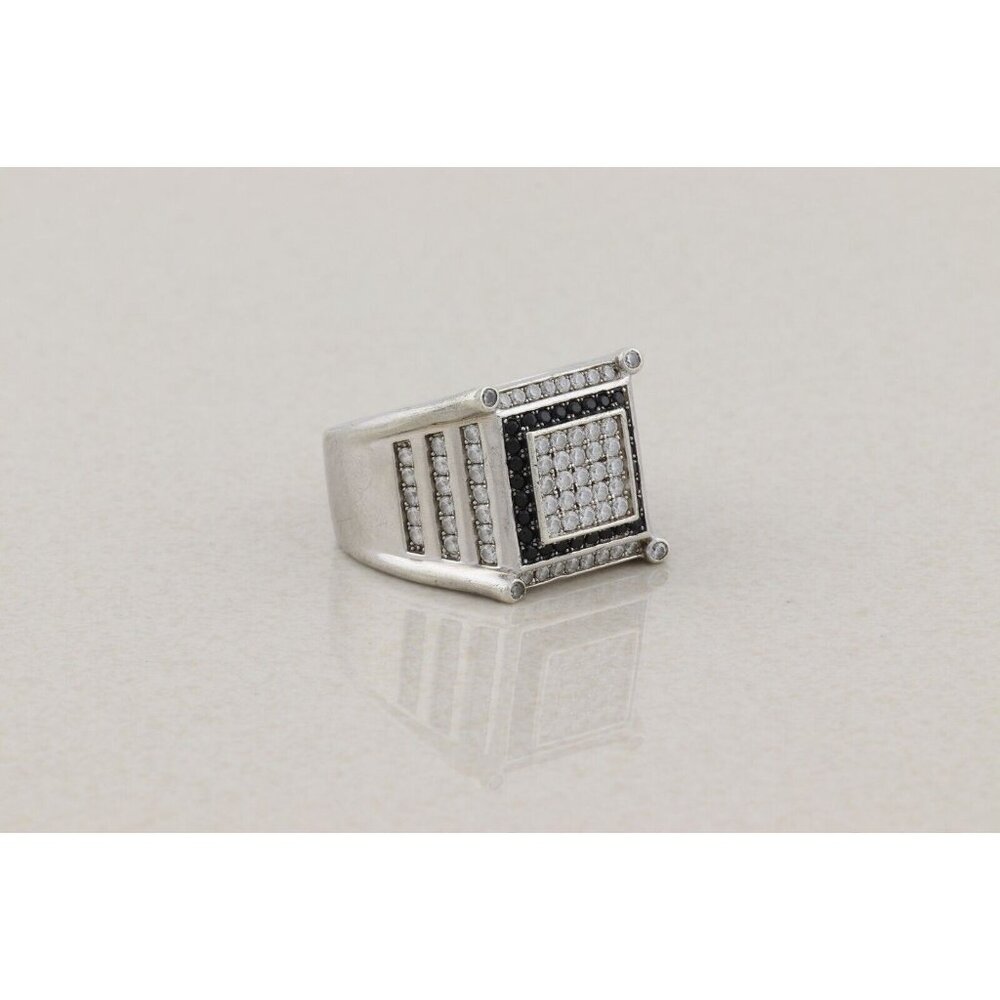 Men's Blue & White Cubic Zirconia Ring Size 10 1/4 - Picture 3 of 7
